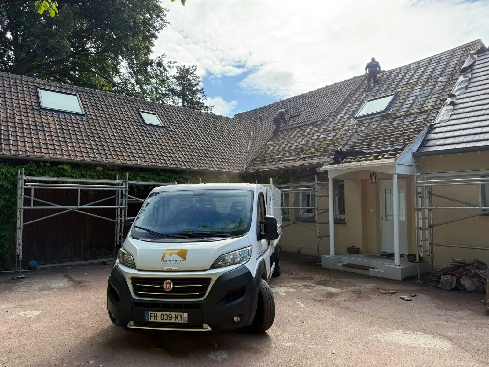 Le chantier en cours de réfection